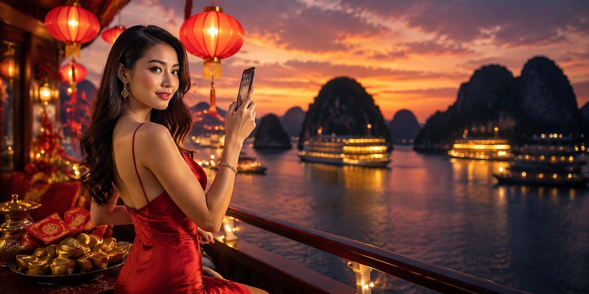 Vịnh Hạ Long với đèn lồng gợi bối cảnh đọc điều khoản giao dịch