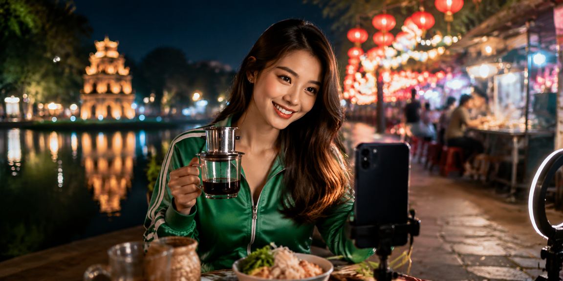 Người dùng Hà Nội xem thông tin casino và thanh toán tại quán cà phê trên điện thoại